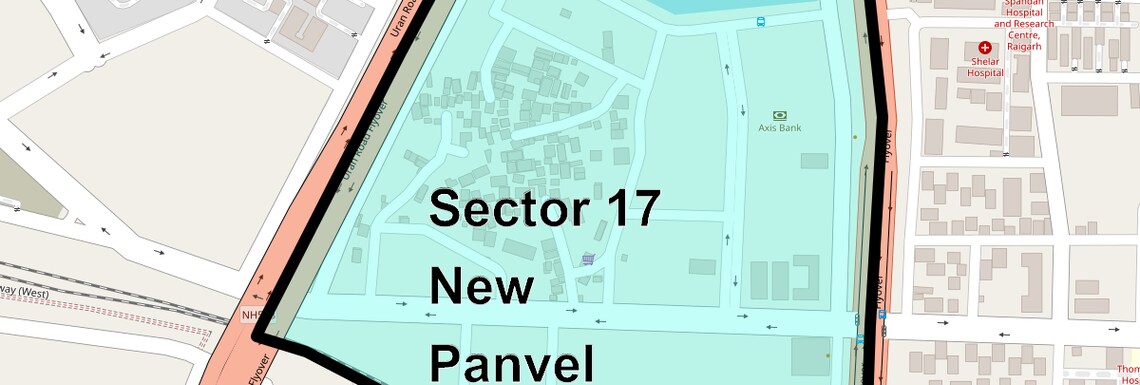 Location Map of Sector 17 New Panvel West, Navi Mumbai