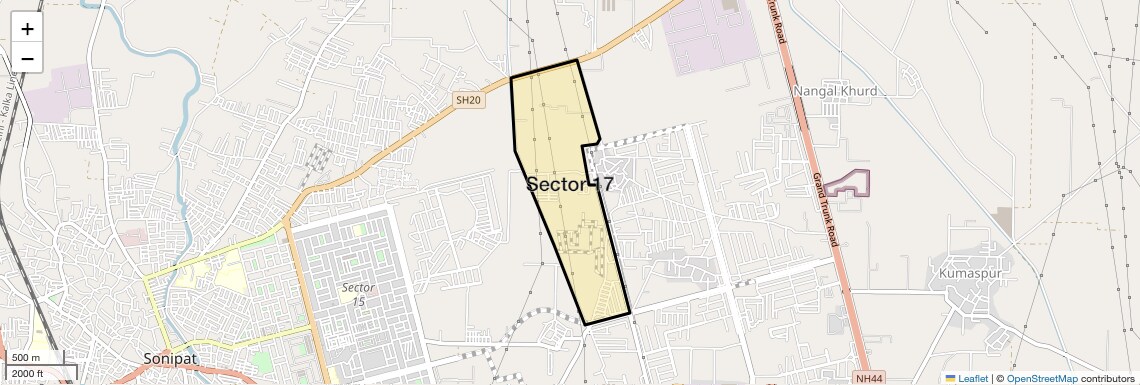 Location Map of Sector 17, Sonipat