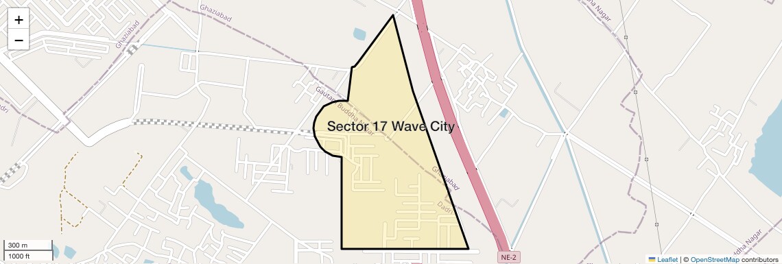 Location Map of Sector 17 Wave City, Ghaziabad