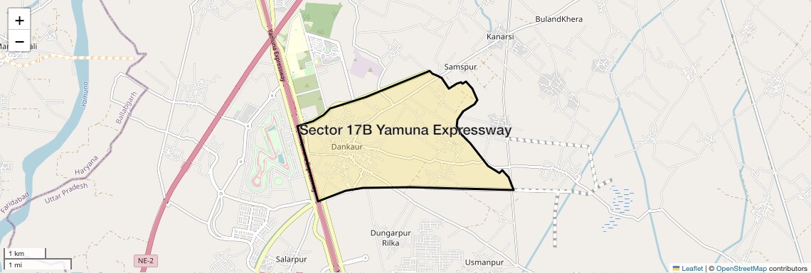 Location Map of Sector 17B Yamuna Expressway, Greater Noida
