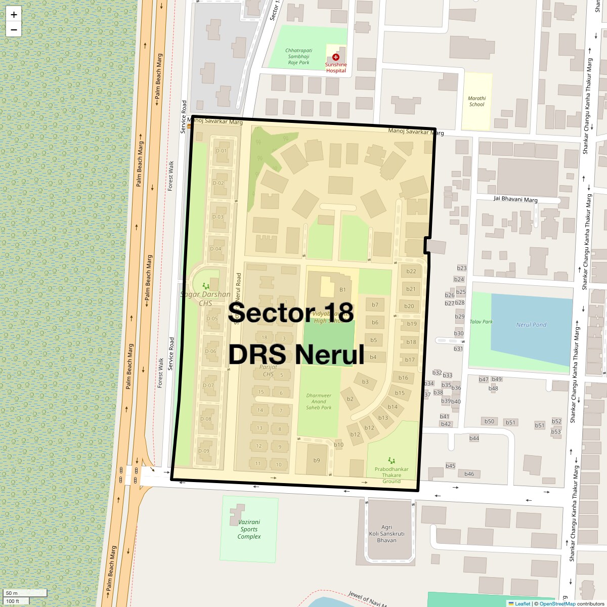 Location Map of Sector 18 Drs Nerul, Navi Mumbai