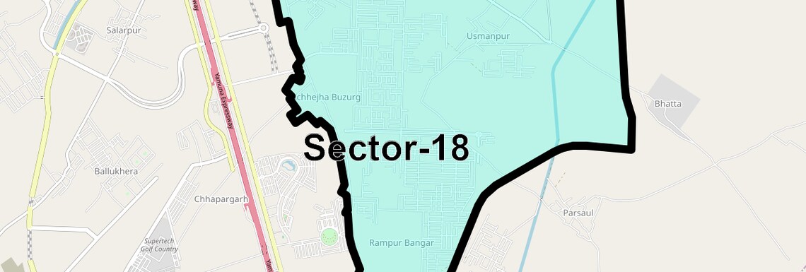 Location Map of Sector 18, Greater Noida