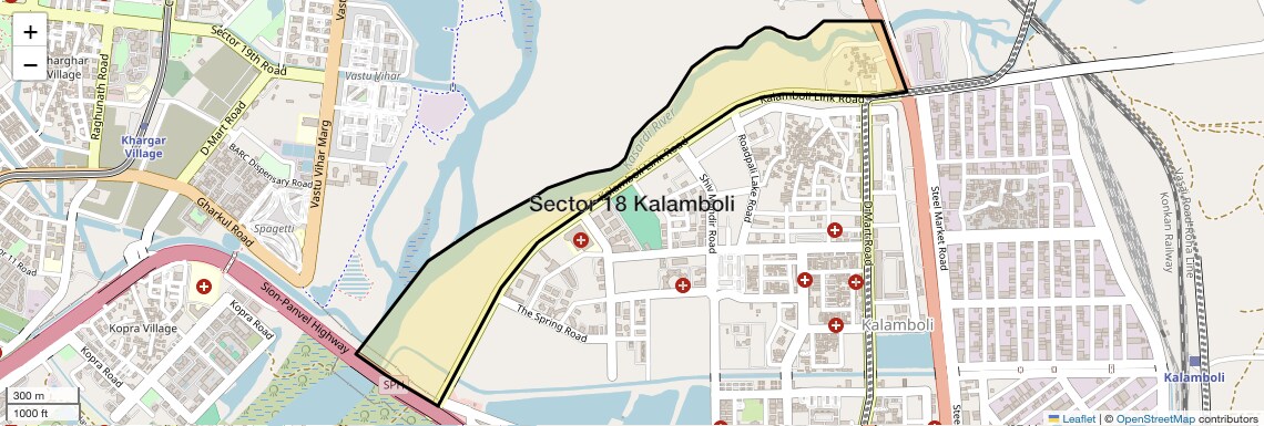 Location Map of Sector 18 Kalamboli, Navi Mumbai