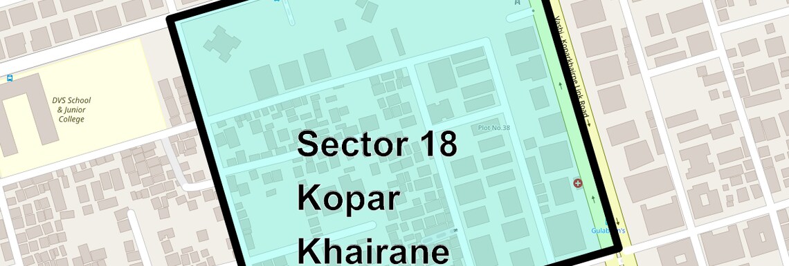 Location Map of Sector 18 Kopar Khairane, Navi Mumbai
