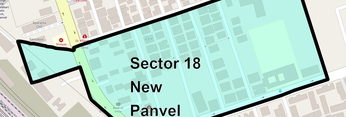 Location Map of Sector 18 New Panvel East, Navi Mumbai