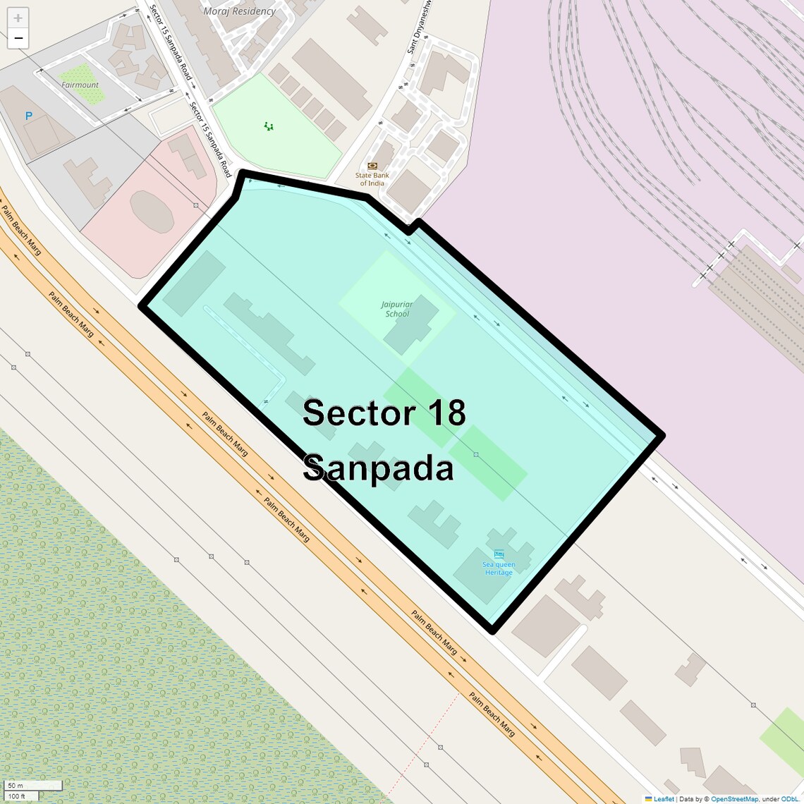 Location Map of Sector 18 Sanpada, Navi Mumbai