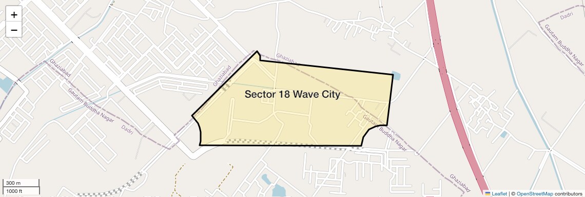 Location Map of Sector 18 Wave City, Ghaziabad