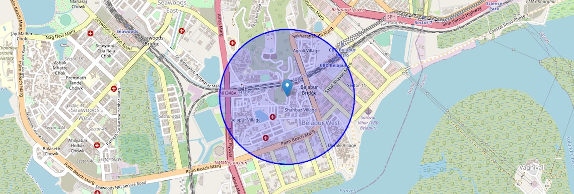 Location Map of Sector 19 Belapur, Navi Mumbai