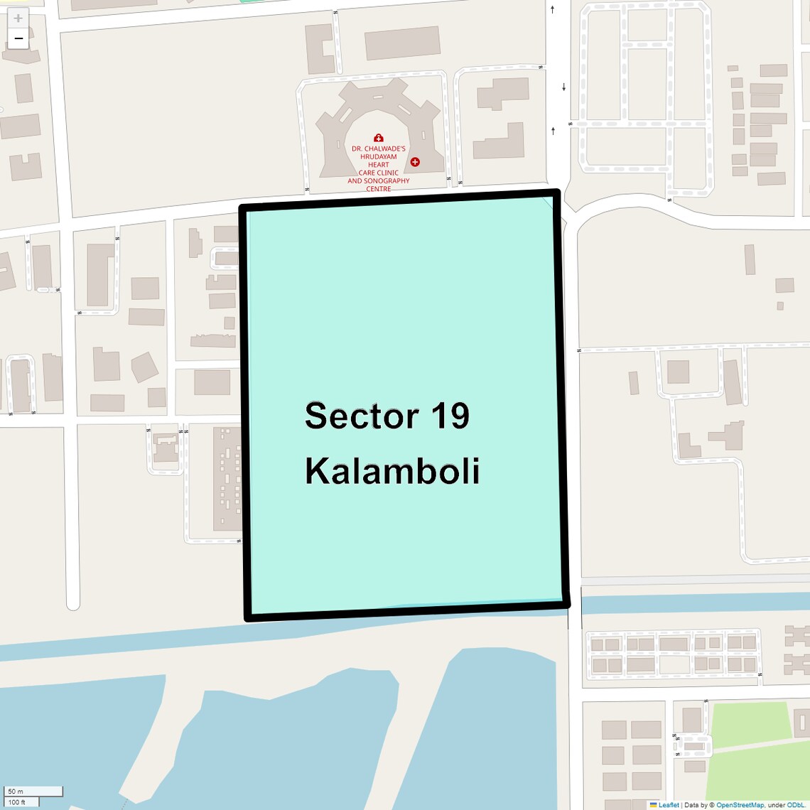 Location Map of Sector 19 Kalamboli, Navi Mumbai