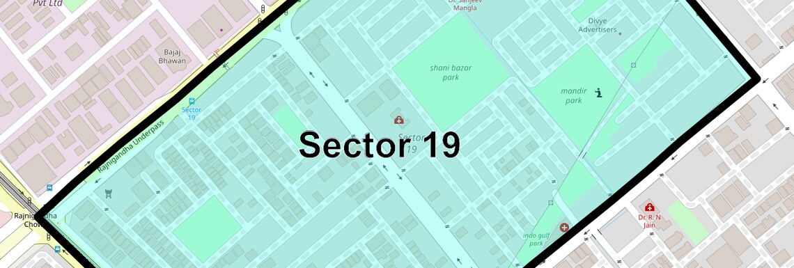 Location Map of Sector 19, Noida