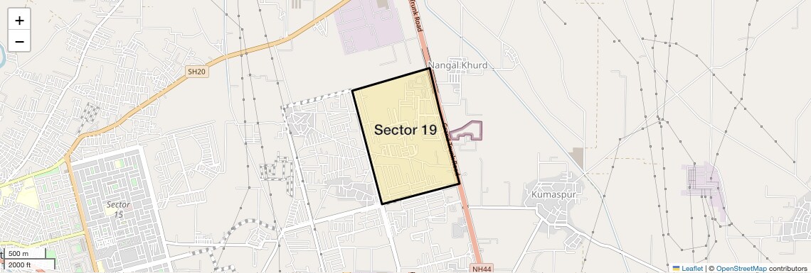 Location Map of Sector 19, Sonipat
