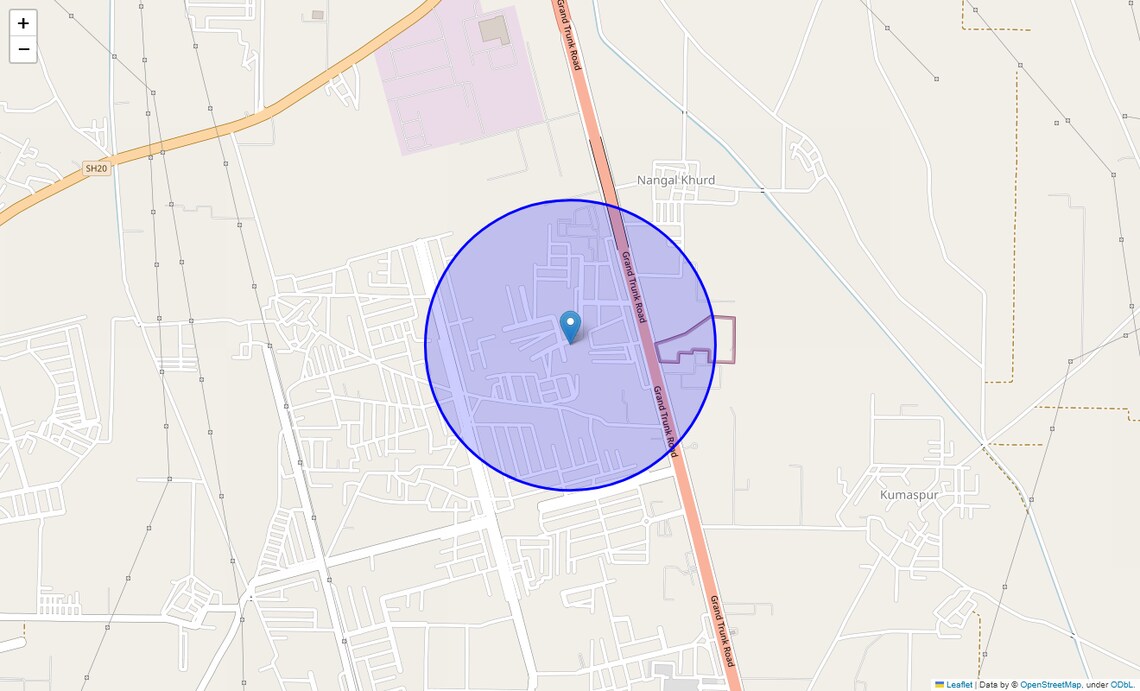 Location Map of Sector 19, Sonipat