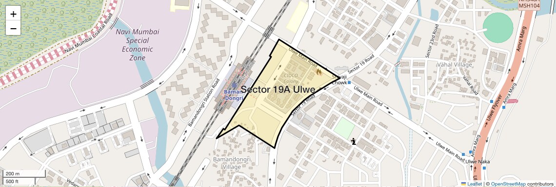Location Map of Sector 19A Ulwe, Navi Mumbai