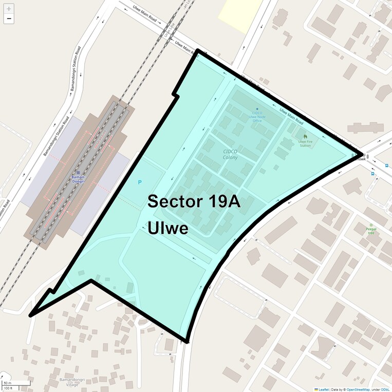 Location Map of Sector 19a Ulwe
