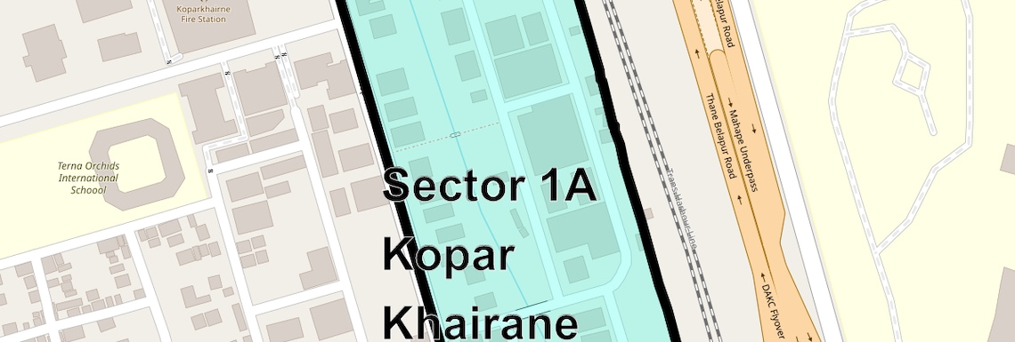 Location Map of Sector 1a Kopar Khairane, Navi Mumbai