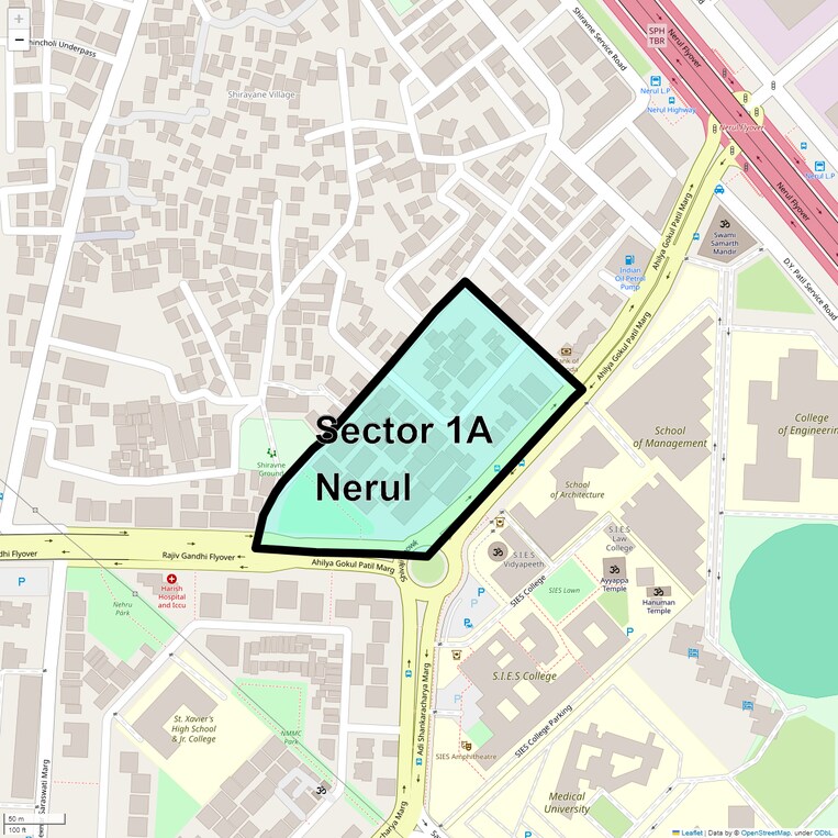 Location Map of Sector 1a Nerul
