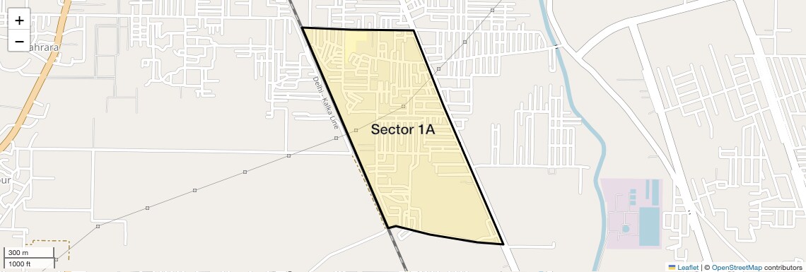 Location Map of Sector 1A, Sonipat