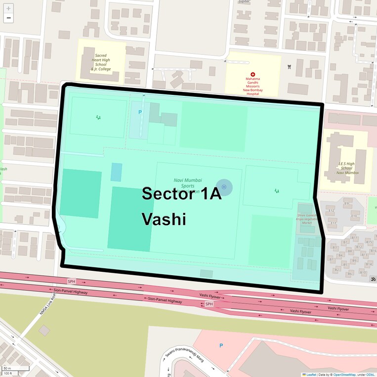 Location Map of Sector 1a Vashi