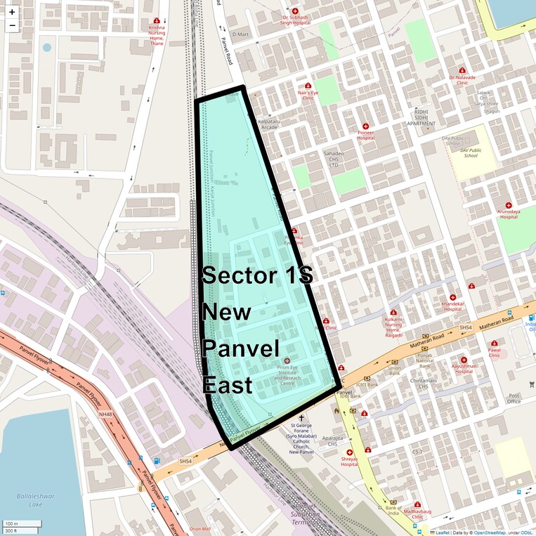 Location Map of Sector 1s New Panvel East