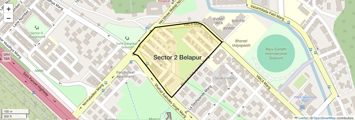 Location Map of Sector 2 Belapur, Navi Mumbai