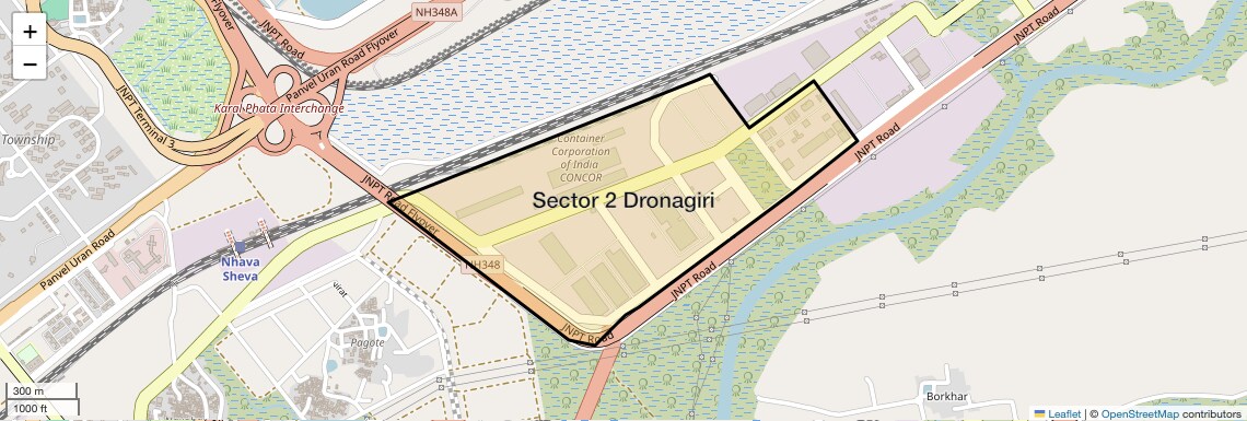 Location Map of Sector 2 Dronagiri, Navi Mumbai