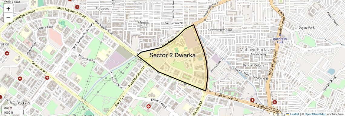 Location Map of Sector 2 Dwarka, Delhi