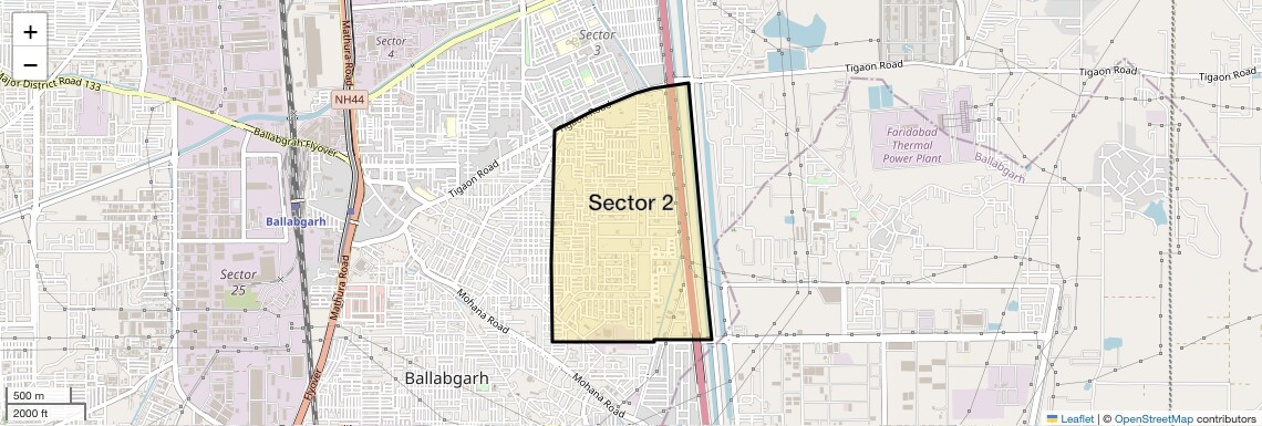 Location Map of Sector 2, Faridabad