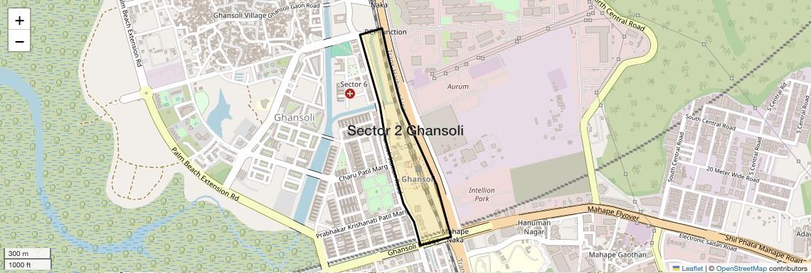 Location Map of Sector 2 Ghansoli, Navi Mumbai