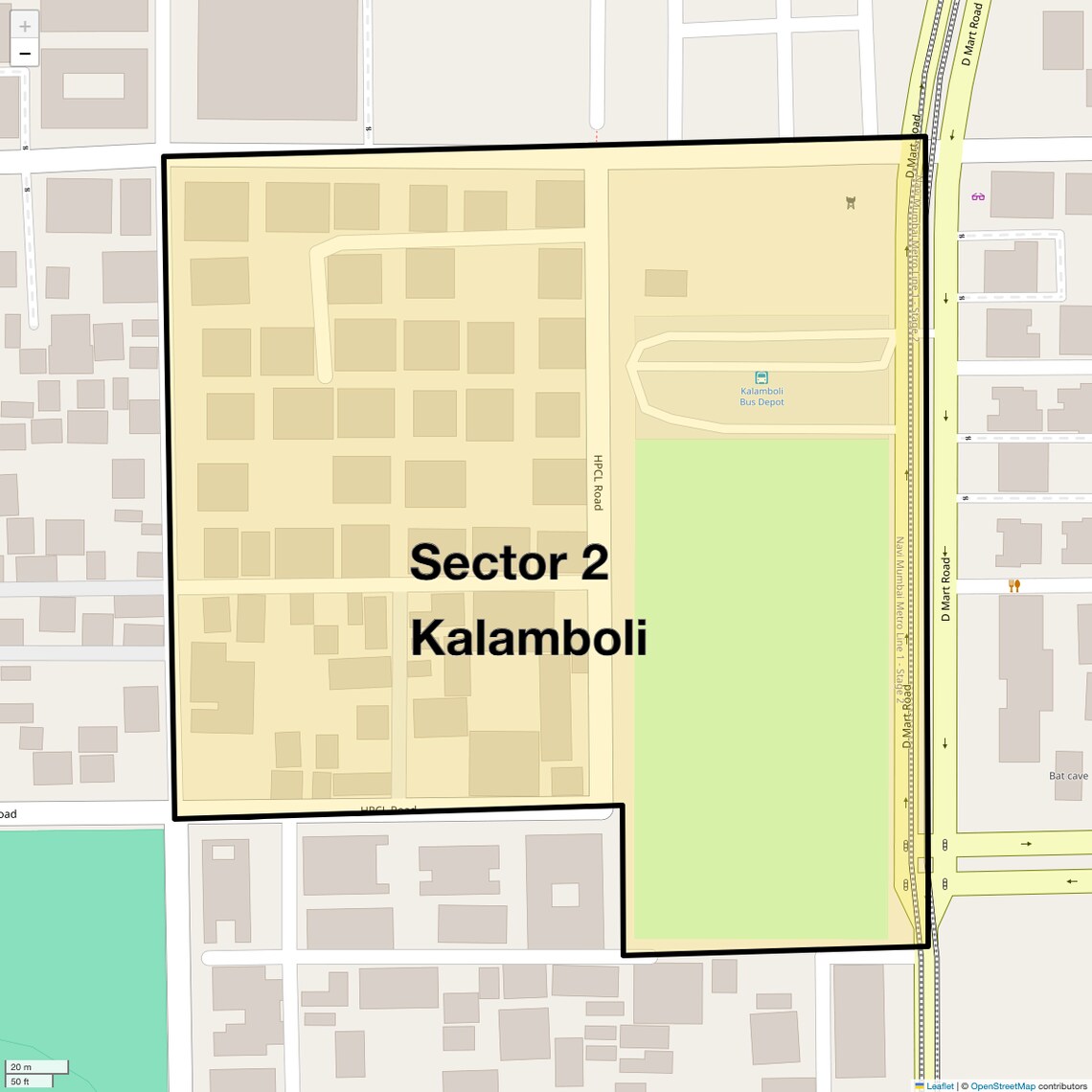 Location Map of Sector 2 Kalamboli, Navi Mumbai