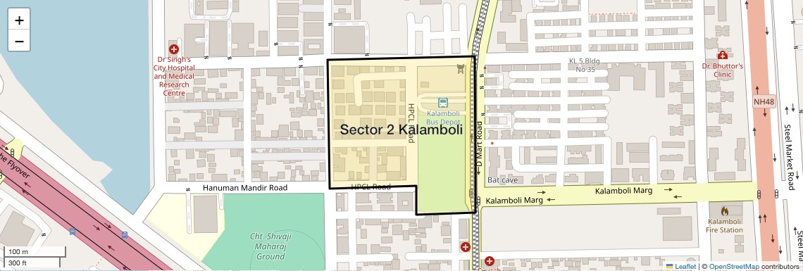 Location Map of Sector 2 Kalamboli, Navi Mumbai