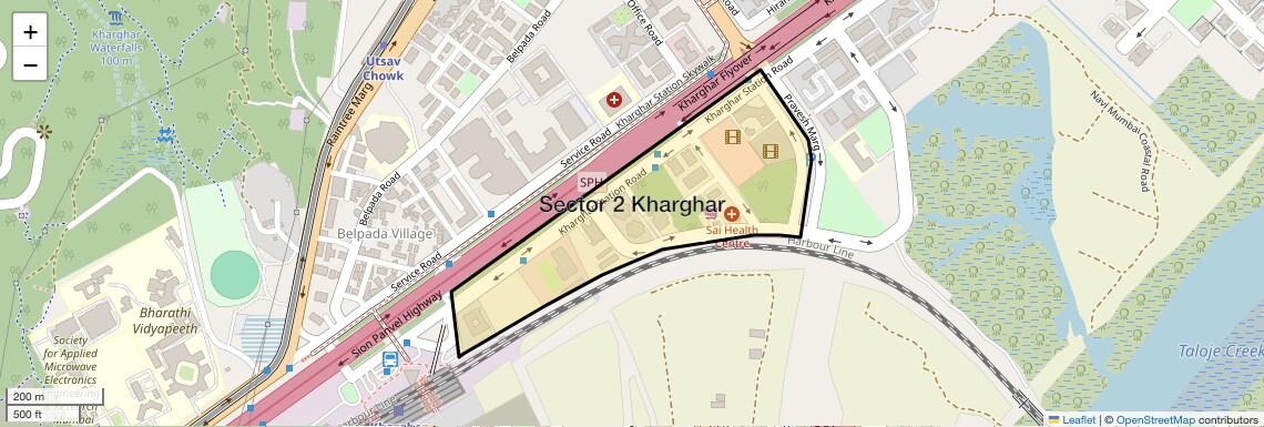 Location Map of Sector 2 Kharghar, Navi Mumbai