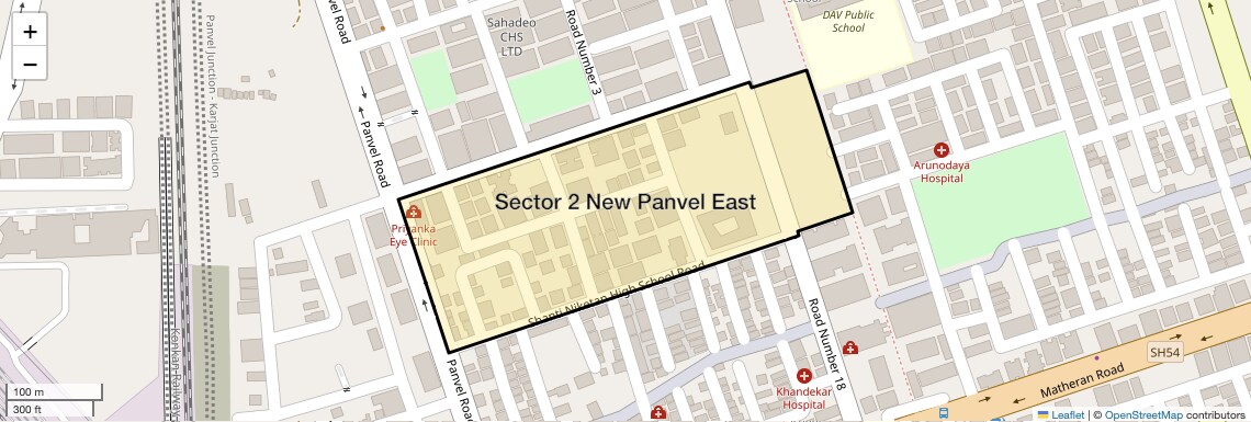 Location Map of Sector 2 New Panvel East, Navi Mumbai