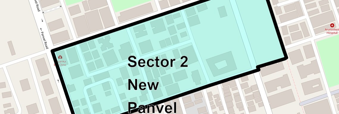 Location Map of Sector 2 New Panvel East, Navi Mumbai