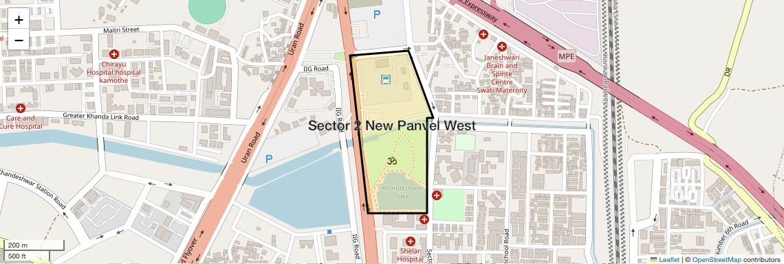 Location Map of Sector 2 New Panvel West, Navi Mumbai