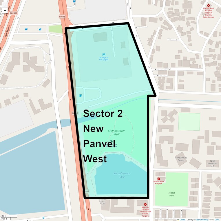 Location Map of Sector 2 New Panvel West