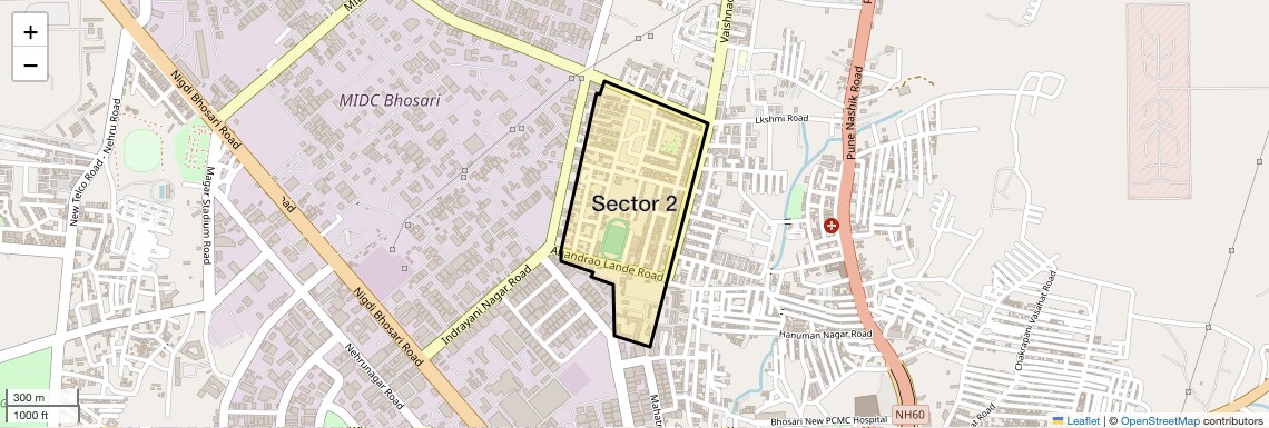 Location Map of Sector 2, Pune