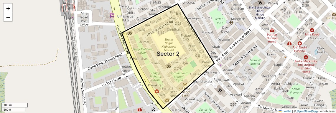 Location Map of Sector 2, Thane