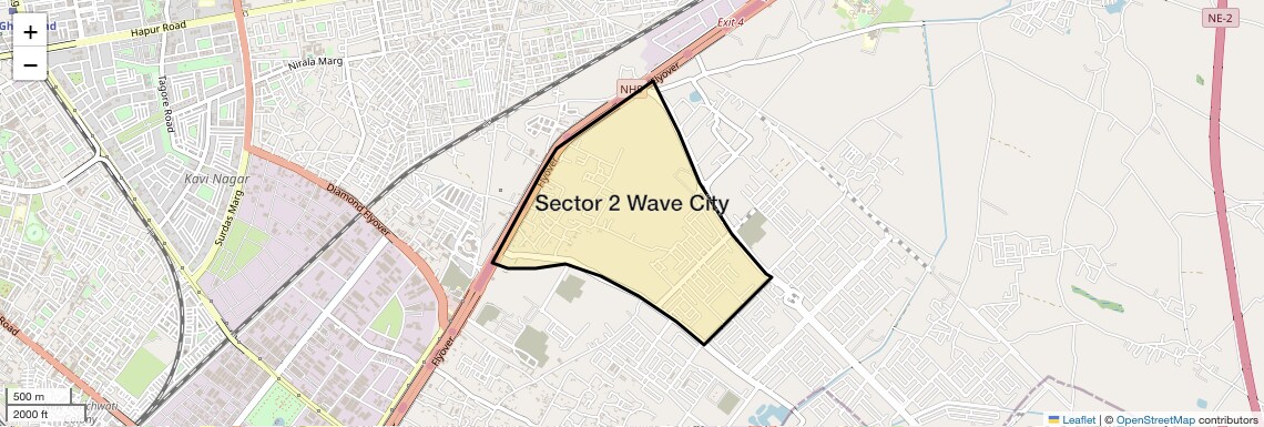 Location Map of Sector 2 Wave City, Ghaziabad