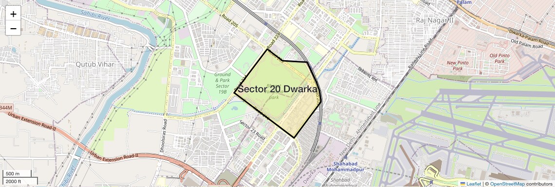 Location Map of Sector 20 Dwarka, Delhi