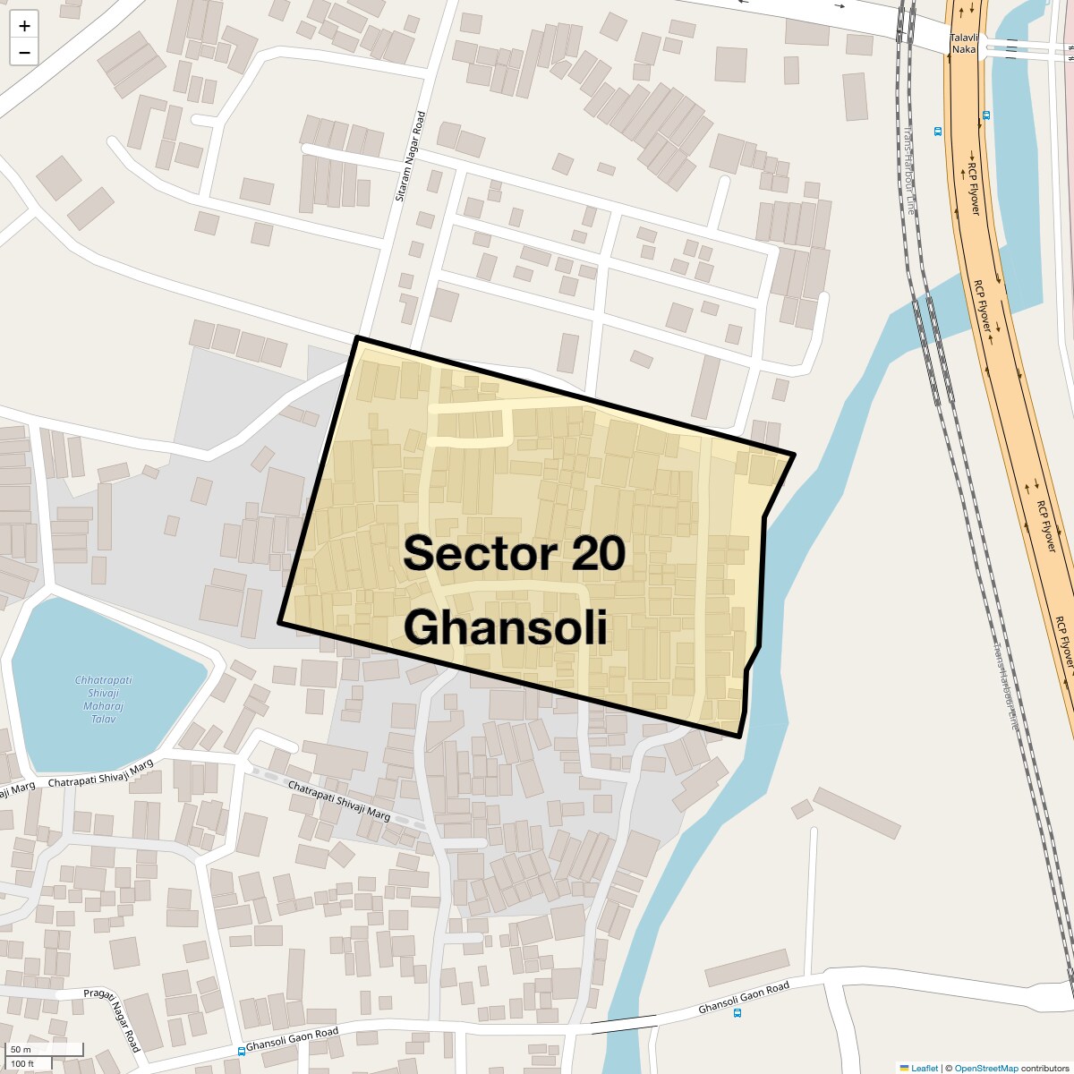 Location Map of Sector 20 Ghansoli, Navi Mumbai