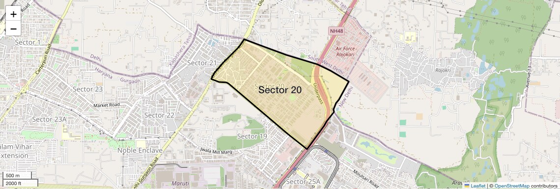Location Map of Sector 20, Gurgaon