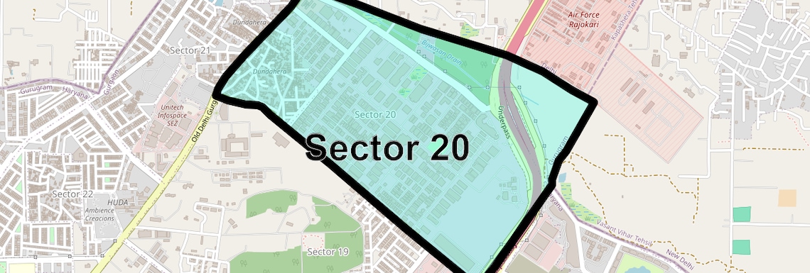Location Map of Sector 20, Gurgaon