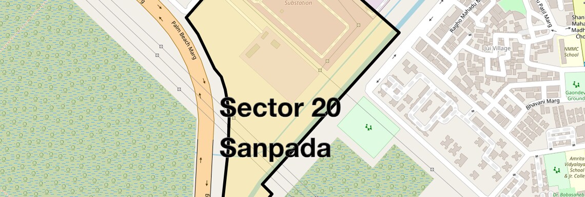 Location Map of Sector 20 Sanpada, Navi Mumbai