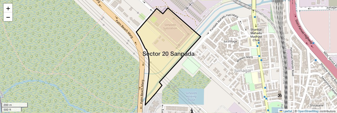 Location Map of Sector 20 Sanpada, Navi Mumbai