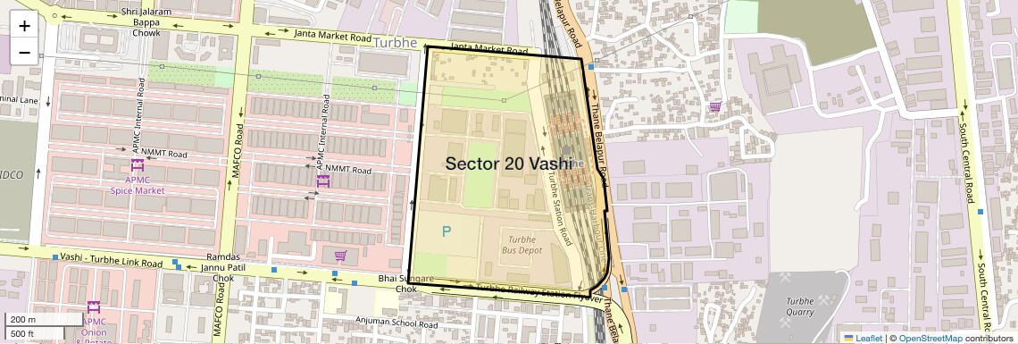 Location Map of Sector 20 Vashi, Navi Mumbai