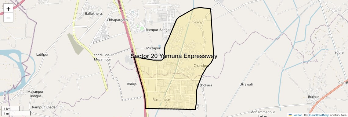 Location Map of Sector 20 Yamuna Expressway, Greater Noida