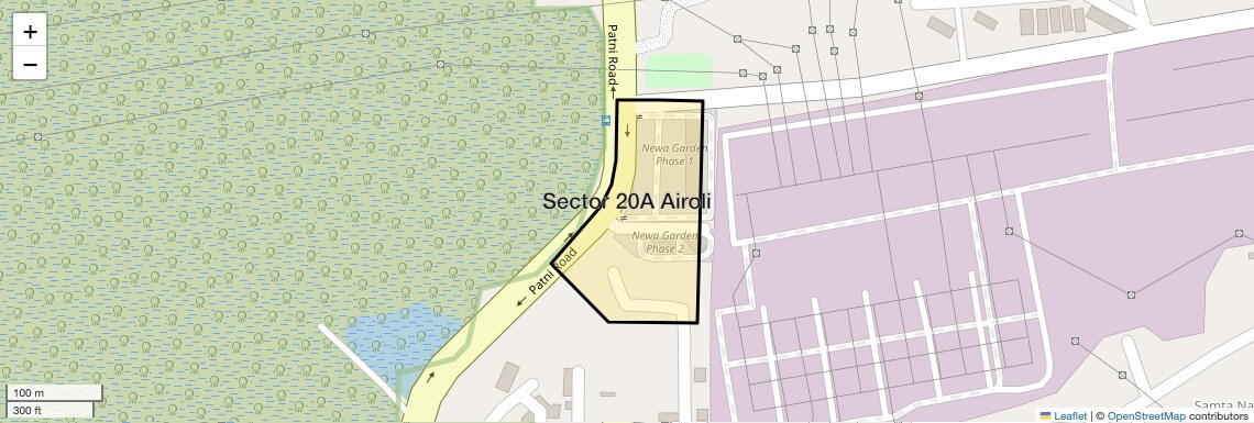 Location Map of Sector 20A Airoli, Navi Mumbai