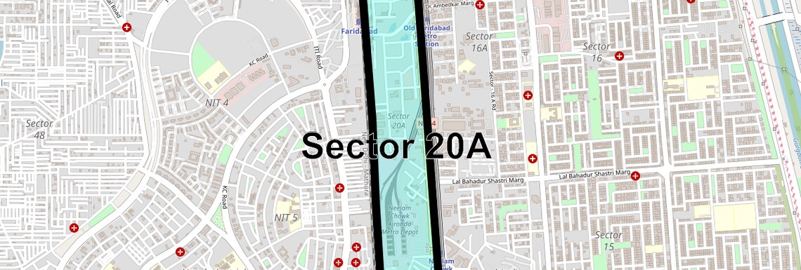 Location Map of Sector 20a, Faridabad