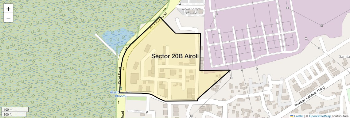 Location Map of Sector 20B Airoli, Navi Mumbai