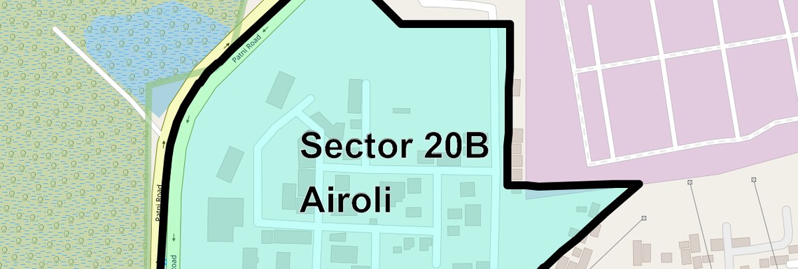 Location Map of Sector 20B Airoli, Navi Mumbai